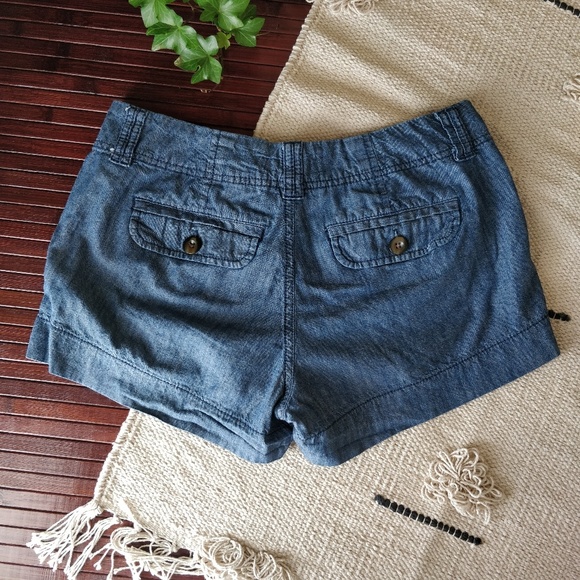4/$15 Old Navy Blue Chambray Denim Shorts 2 - Picture 4 of 8